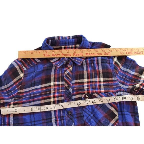Abercrombie & Fitch Fleece Button Up Shirt Women Sz M Plaid Boho Hipster - Picture 4 of 7